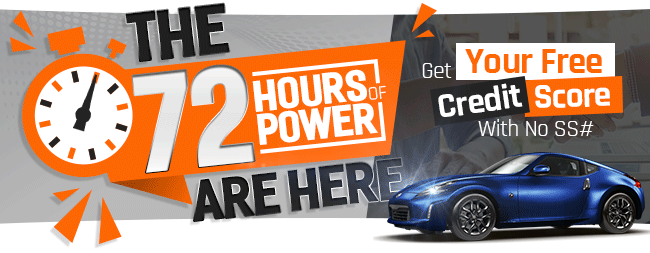 The 72 Hours Of Power Is Here! Get Guaranteed Credit Approval This Weekend Only!