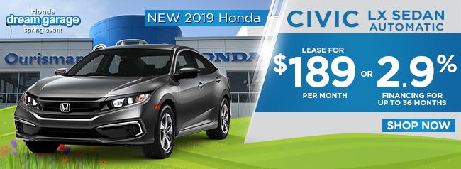 New 2019 Honda Civic LX Sedan Automatic