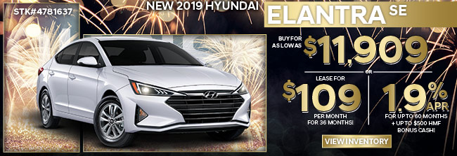 All New 2019 Hyundai Elantra Se