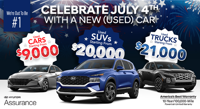 Celebrate July 4th with a new used car
