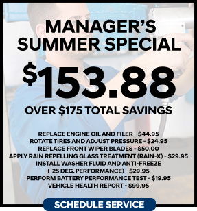 Seasonal service special-get your vehicle ready for the weather