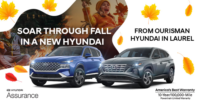 soar through fall in a new hyundai from Ourisman Hyundai in Laurel