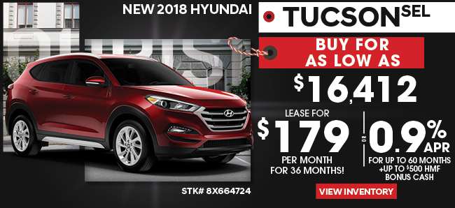 New 2018 Hyundai Tucson SEL