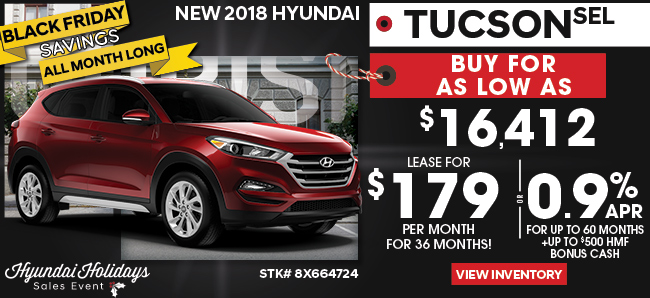 New 2018 Hyundai Tucson SEL