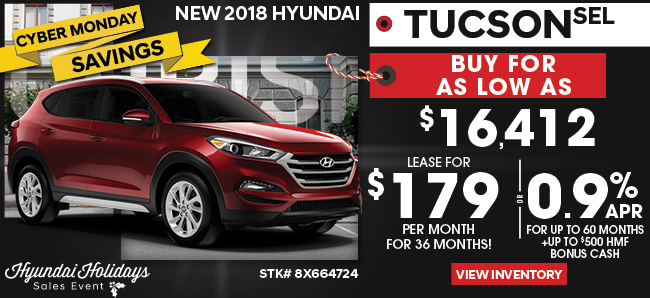 New 2018 Hyundai Tucson SEL