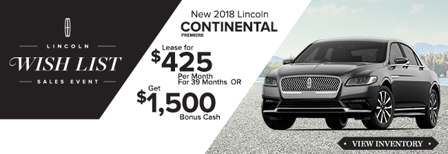 New 2018 Lincoln Continental Premiere