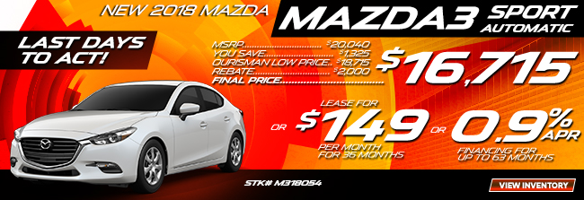 New 2018 Mazda Mazda3 Sport Automatic
