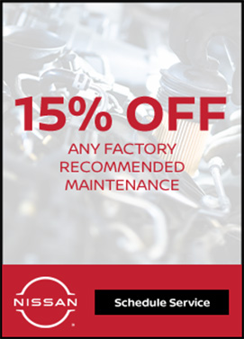 fifteen percent off any factory recommended service