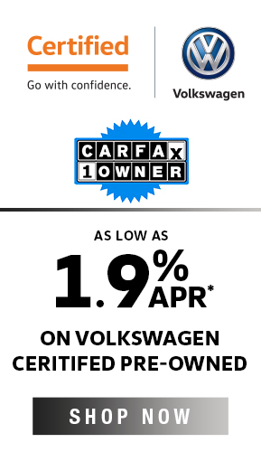 As Low As 1.9% APR on Volksawagen Certified Pre-Owned