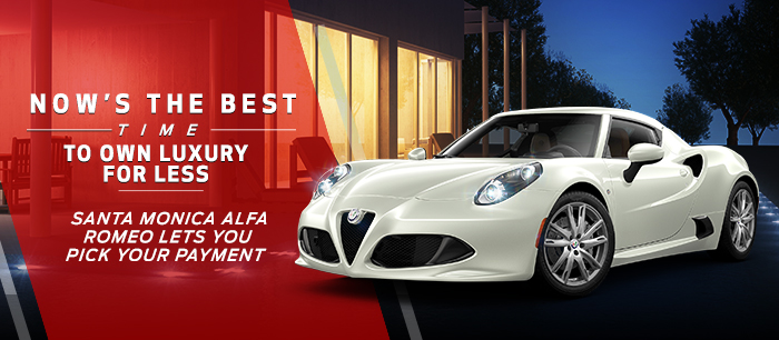 Now’s the best time to own luxury for less! Santa Monica Alfa Romeo lets you pick your payment.