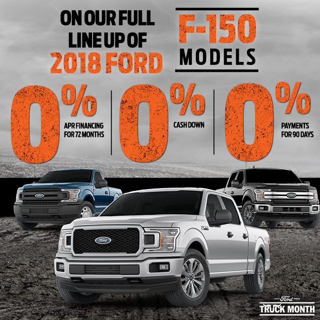 On Our Full Line Up Of 2018 Ford F-150 Models