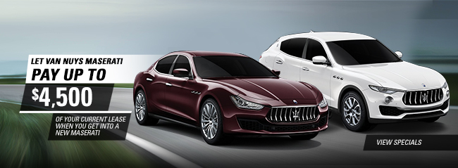 Let Maserati of Beverly Hills Pay Up to $4,500 Of your current lease when you get into a New Maserati