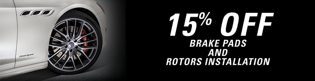 15% Off Brake Pads and Rotors Installation