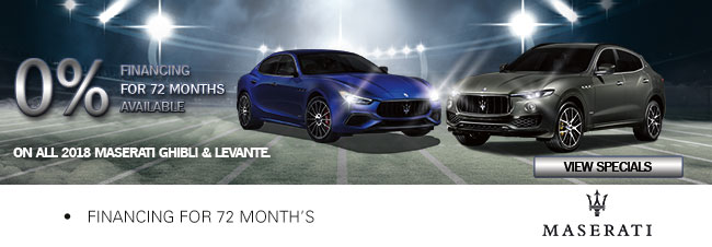 0% Financing Available on All 2018 Maserati Ghibli & Levante.