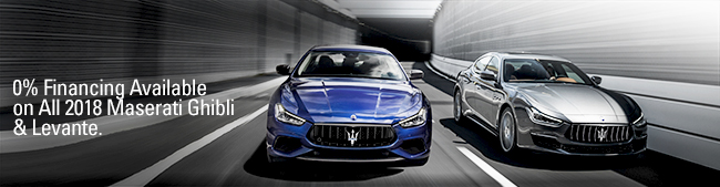 0% Financing Available up to 72 Month's on All 2018 Maserati Ghibli's & Levantes
