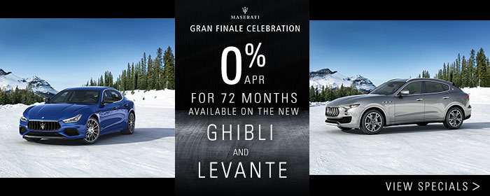 0% APR for 72 MONTHS AVAILABLE ON THE NEW GHIBLI AND LEVANTE 