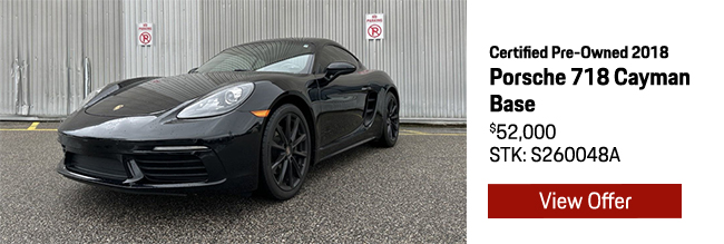 Certified Pre-Owned 2018 Porsche 718 Cayman Base