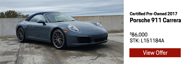 Certified Pre-Owned 2017 Porsche 911 Carrera