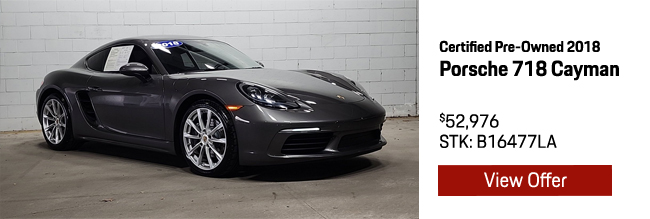 Certified Pre-Owned 2018 Porsche 718 Cayman