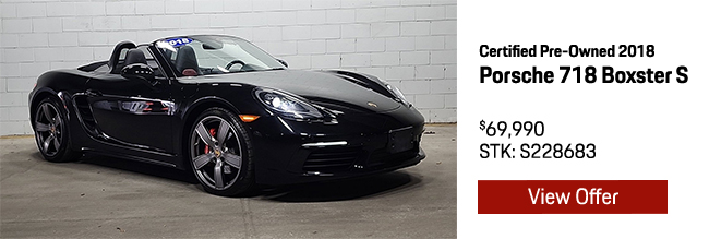 Certified Pre-Owned 2018 Porsche 718 Boxster S