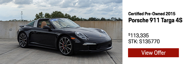 Certified Pre-Owned 2015 Porsche 911 Targa 4S