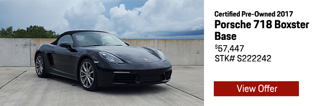 Certified Pre-Owned 2017 Porsche 718 Boxster Base