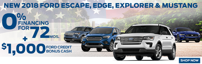 0% Financing for 72 Months on Select Ford Models