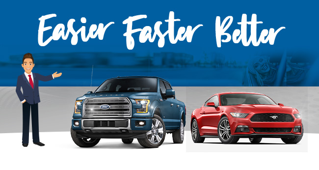 easier faster better, showing 2 new Fords
