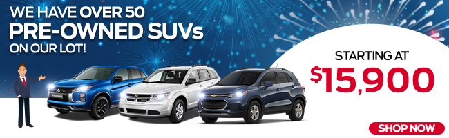 Our Pre-Owned SUvs starting at 15,900
