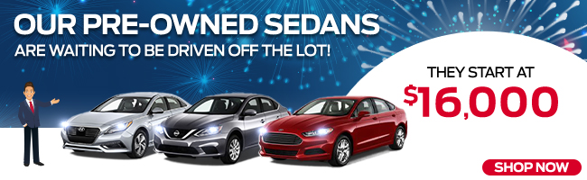  Our Pre-Owned Sedans starting at 16k