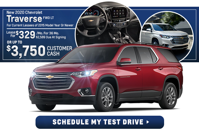 2020 Chevrolet Traverse FWD LT For Current Lessees of 2015 Model Year Or Newer