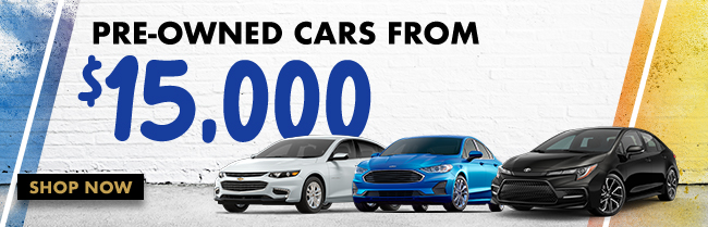 Pre-Owned cars from $15,000