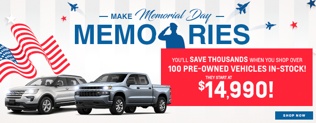 you'll save thousands when you shop over 100 pre-owned vehicles in stock