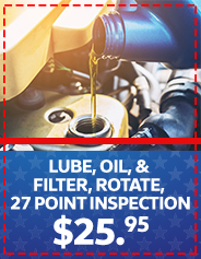 LUBE, OIL, & FILTER, ROTATE, 27 POINT INSPECTION