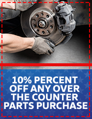 10% PERCENT OFF ANY OVER THE COUNTER PARTS PURCHASE