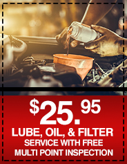 Lube, Oil, & Filter Service With Free Multi Point Inspection