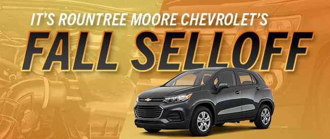 It's Rountree Moore's Fall Selloff, with an image of a Chevy Spark