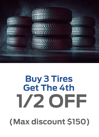 Buy 3 Tires Get The 4th 1/2 Off!