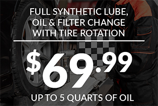 Full Synthetic Lube oil and filter change with tire rotation