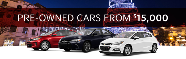 Pre-owned cars from $15,000