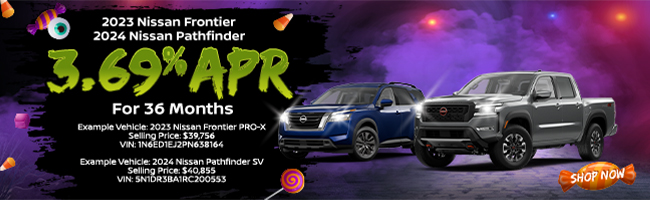 special apr offer on Nissan Frontier and Pathfinder
