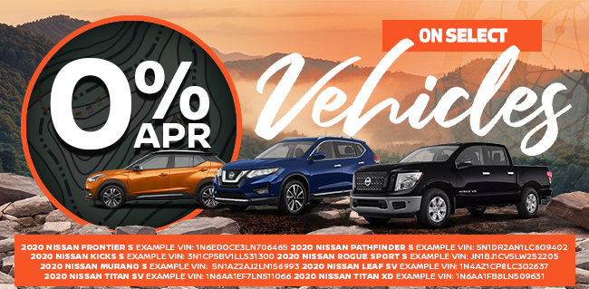 0% apr on select vehicles