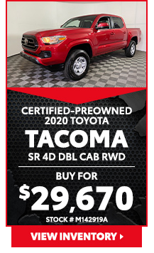 Certified Pre-Owned 2020 Toyota Tacoma SR 4D Double Cab RWD
