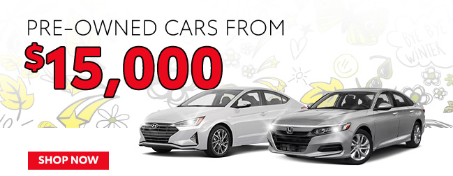 pre-owned cars from $15,000