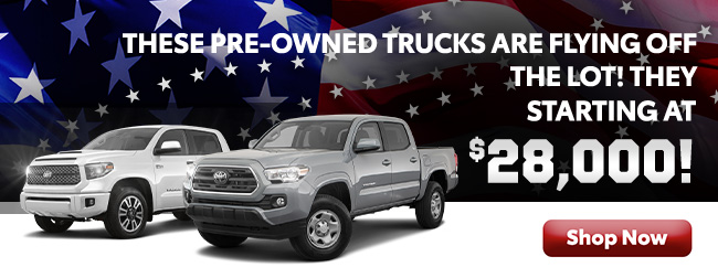 preowned trucks starting at 28,000 USD