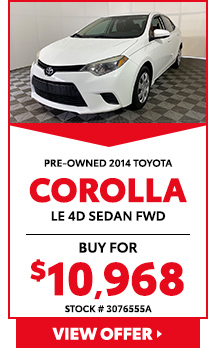 Pre-Owned 2014 Toyota Corolla LE 4D Sedan FWD