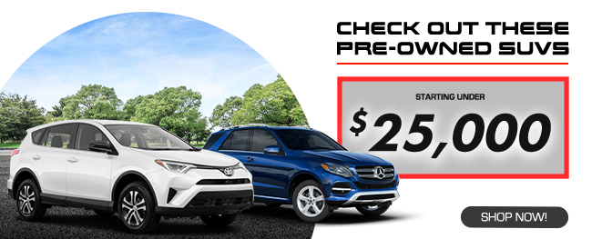 pre-owned SUVs from $25,000