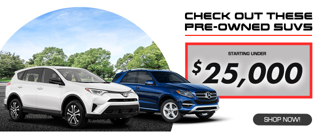 pre-owned SUVs from $25,000