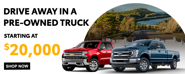 pre-owned trucks starting at $20,000