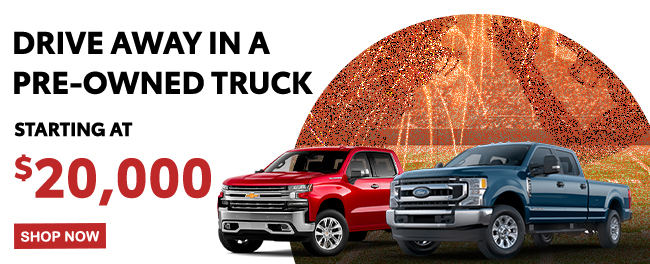 pre-owned trucks starting at $20,000